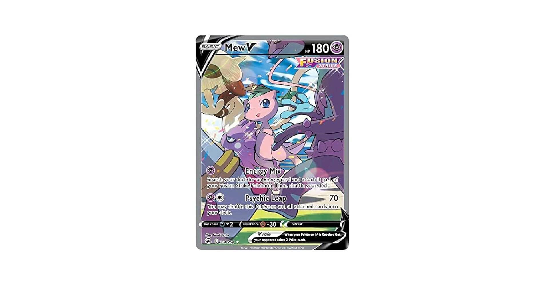 Mew V 251/264 Ultra Rare Pokemon Card (SWSH Fusion Strike) +